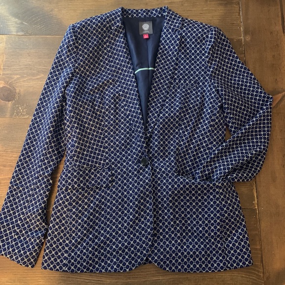 Vince Camuto Blue Pattern Blazer - Picture 2 of 8
